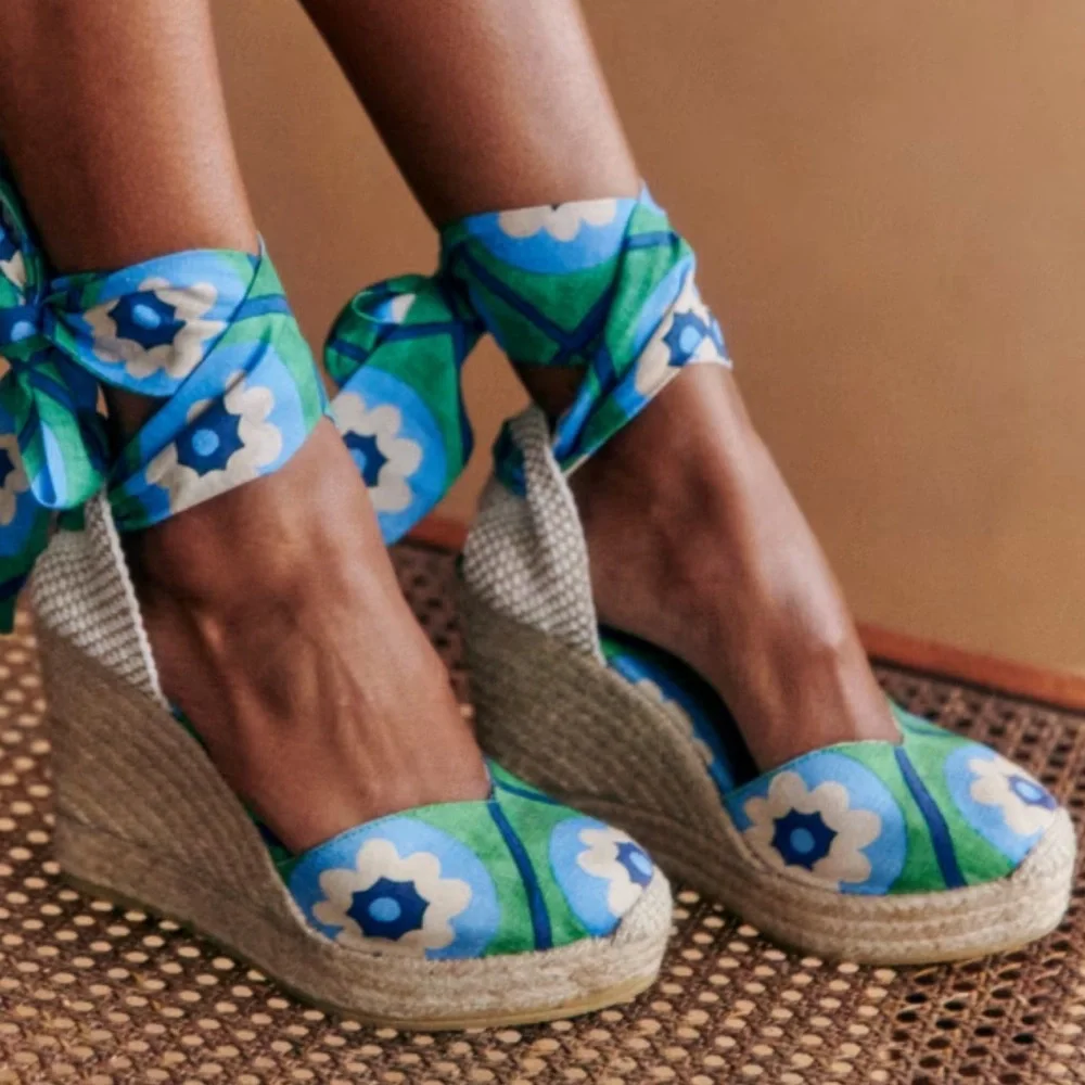 Super RARE-SÉZANE X MOMONÌ TANIA HIGH wedge ESPADRILLES heels